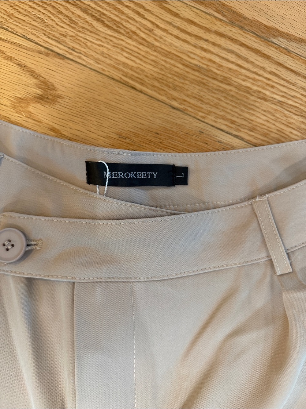 Women’s Pleat Front Dress Pants — Light Beige - Picture 3 of 5